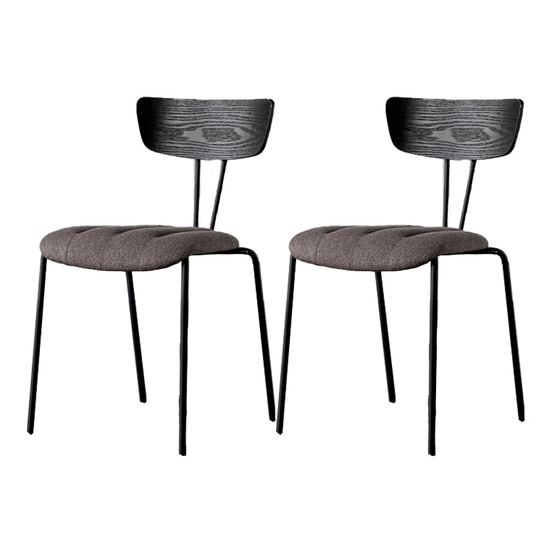 Chaises de salle à manger de style industriel, chaises latérales de cuisine sans accoudoirs avec pieds en métal