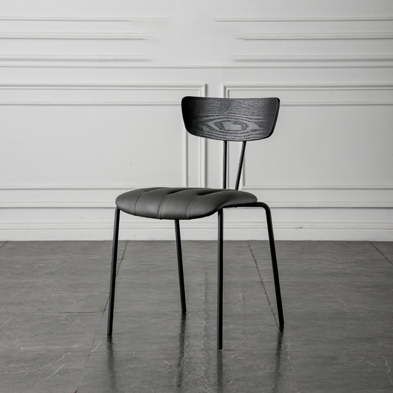 Chaises de salle à manger de style industriel, chaises latérales de cuisine sans accoudoirs avec pieds en métal