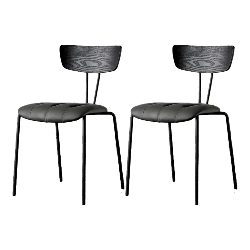 Chaises de salle à manger de style industriel, chaises latérales de cuisine sans accoudoirs avec pieds en métal