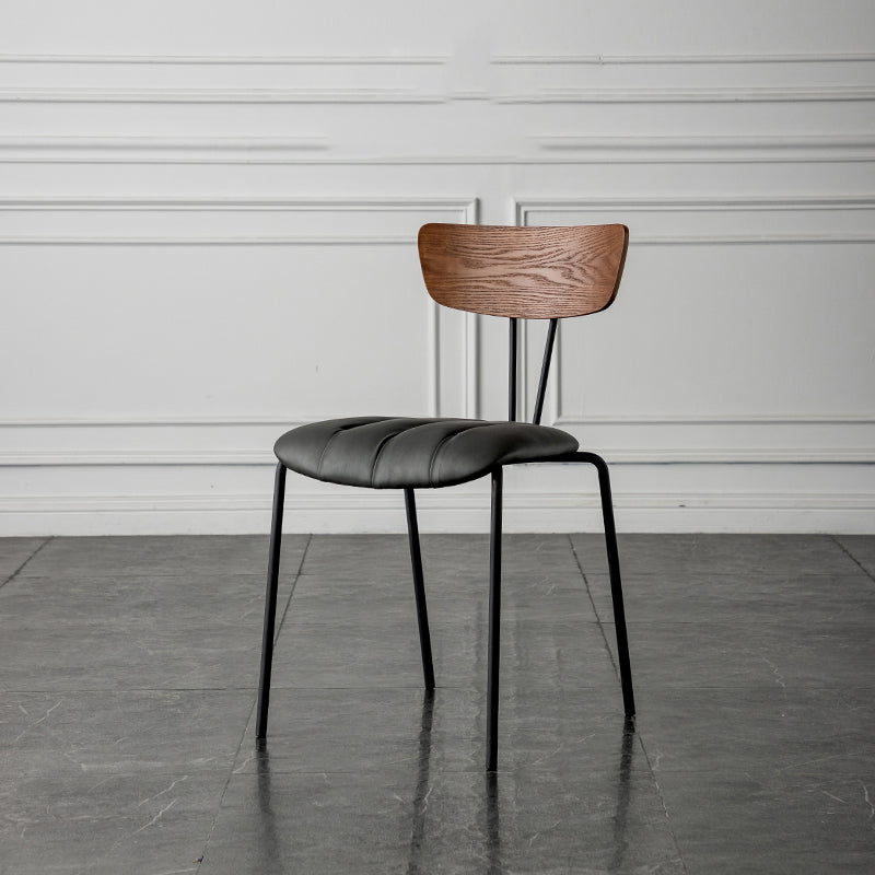 Chaises de salle à manger de style industriel, chaises latérales de cuisine sans accoudoirs avec pieds en métal