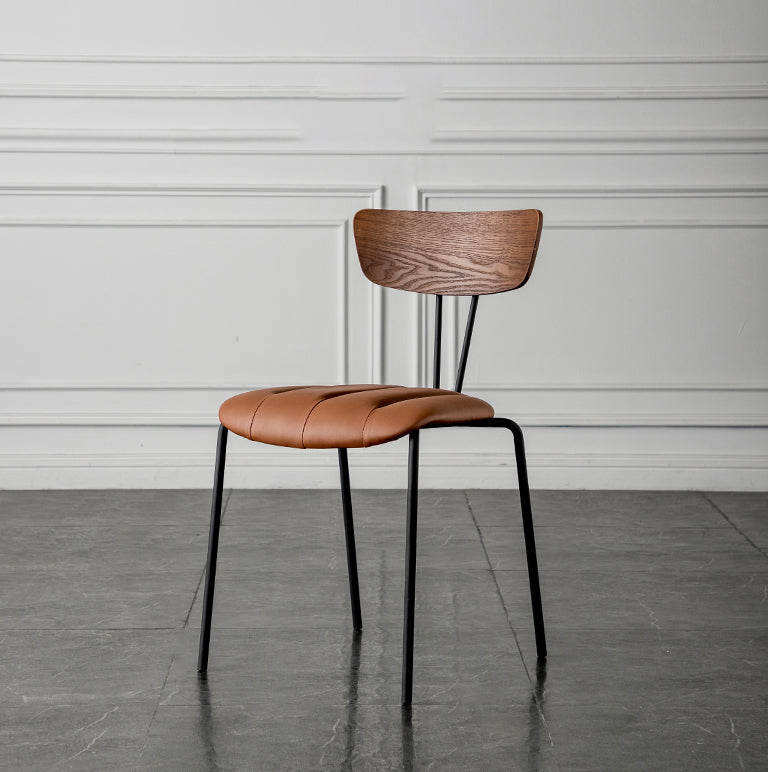 Chaises de salle à manger de style industriel, chaises latérales de cuisine sans accoudoirs avec pieds en métal