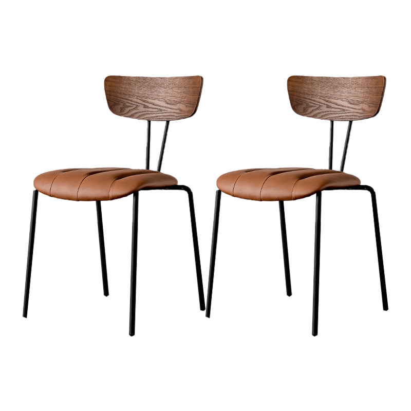 Chaises de salle à manger de style industriel, chaises latérales de cuisine sans accoudoirs avec pieds en métal