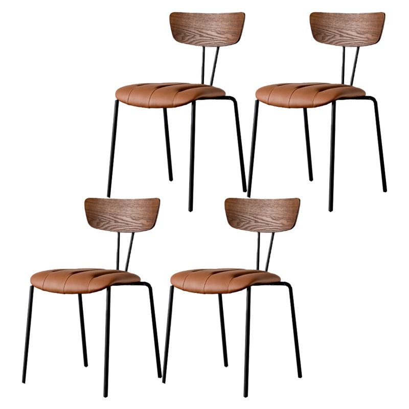 Chaises de salle à manger de style industriel, chaises latérales de cuisine sans accoudoirs avec pieds en métal