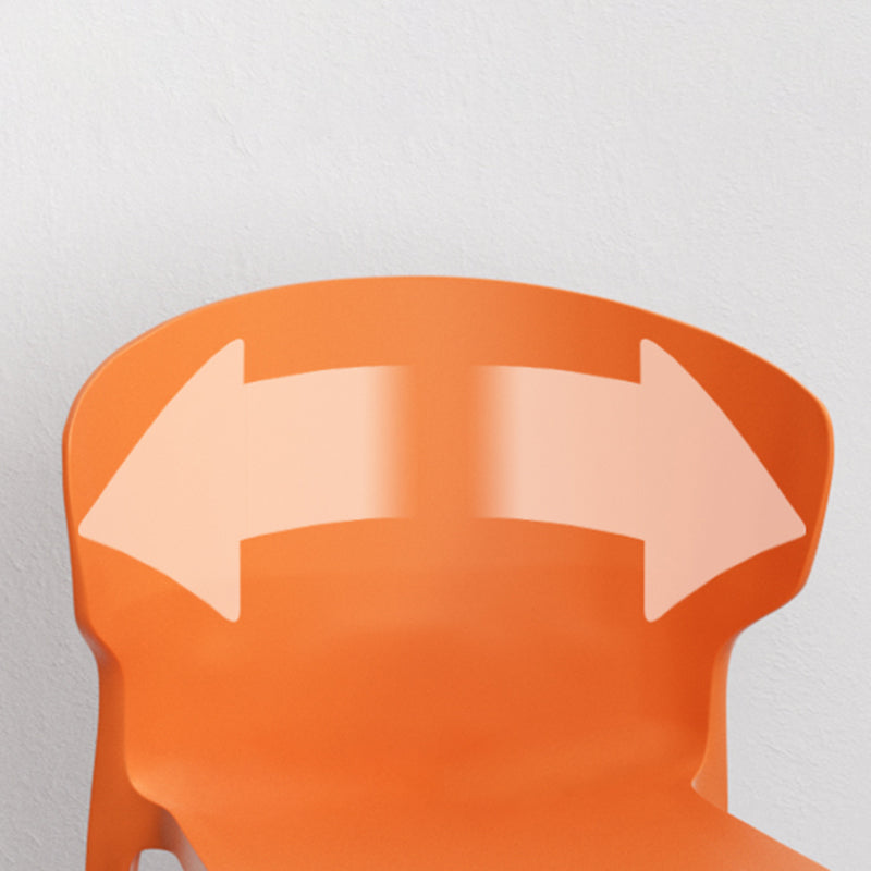 Sillas de comedor de plástico estilo escandinavo sin brazos Sillas con respaldo (juego de 4)