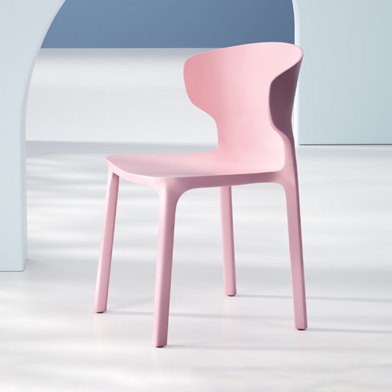 Sillas de comedor de plástico estilo escandinavo sin brazos Sillas con respaldo (juego de 4)