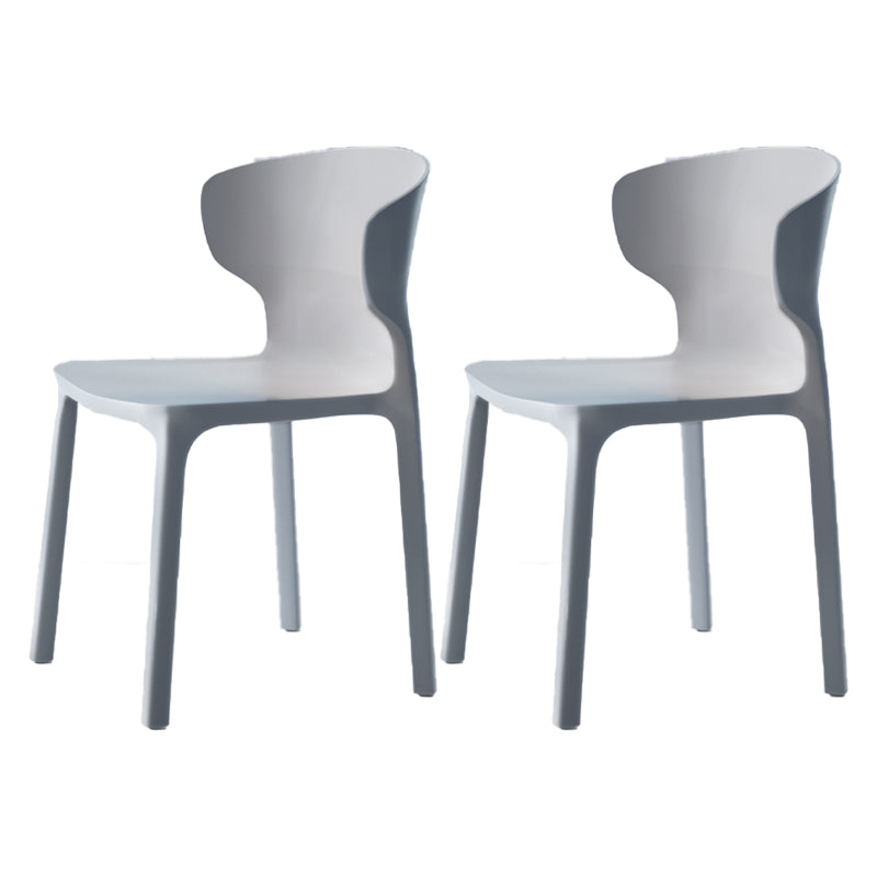 Sillas de comedor de plástico estilo escandinavo sin brazos Sillas con respaldo (juego de 4)