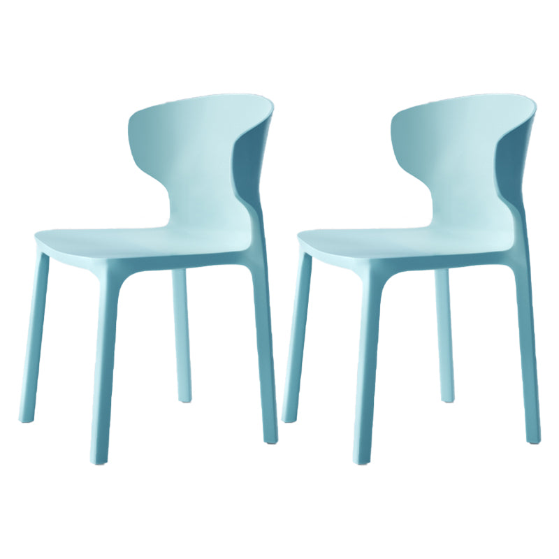 Sillas de comedor de plástico estilo escandinavo sin brazos Sillas con respaldo (juego de 4)