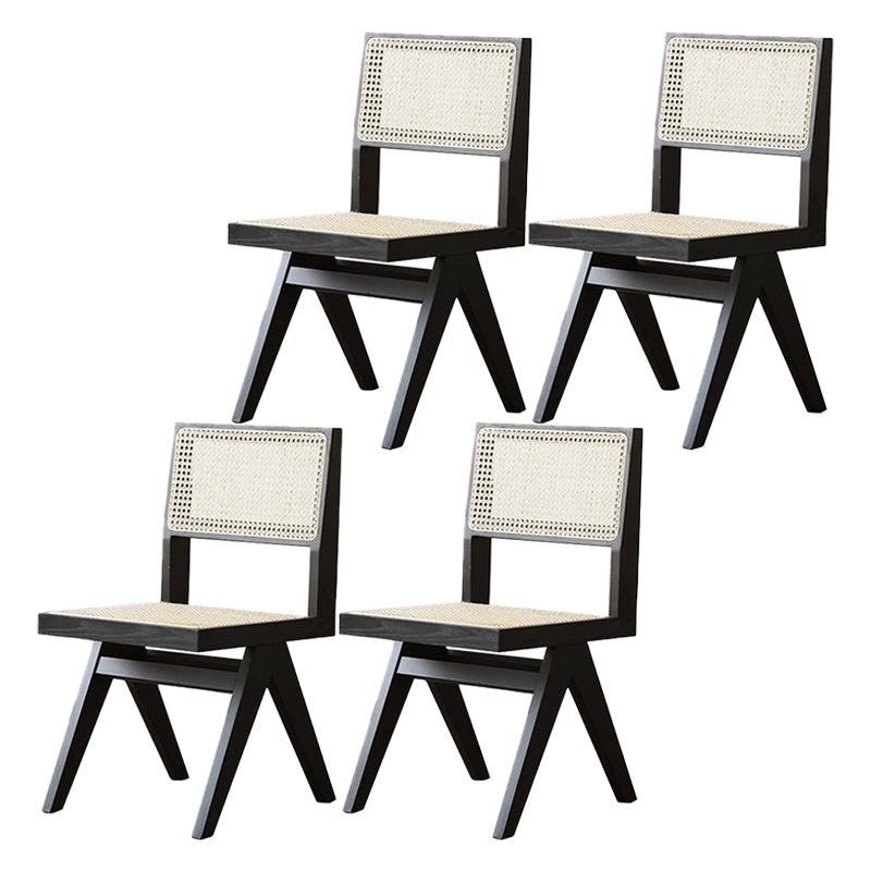 Traditionele stijl eetstoelen keukenarmloze zijstoelen met houten benen