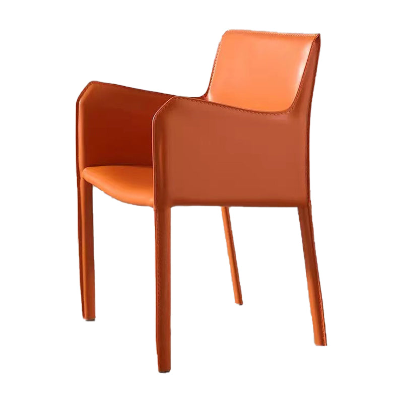 Silla de comedor de metal contemporáneo Comedor Silla individual con respaldo sólido y brazo
