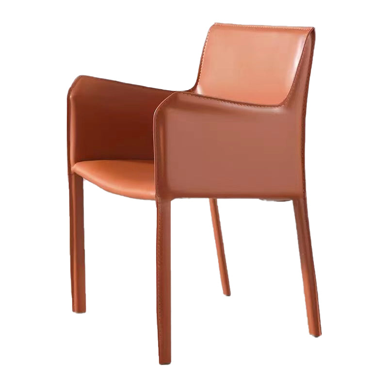 Silla de comedor de metal contemporáneo Comedor Silla individual con respaldo sólido y brazo