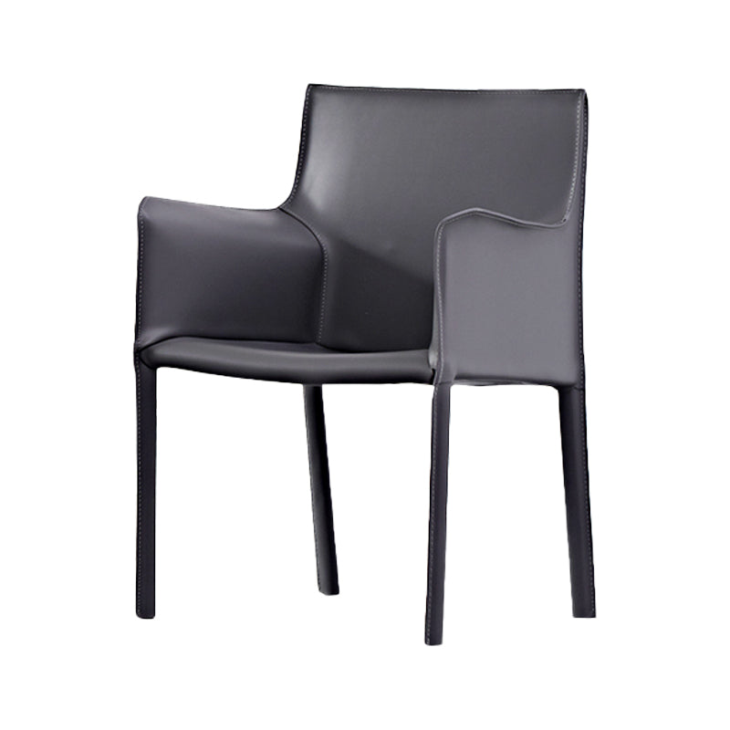 Silla de comedor de metal contemporáneo Comedor Silla individual con respaldo sólido y brazo