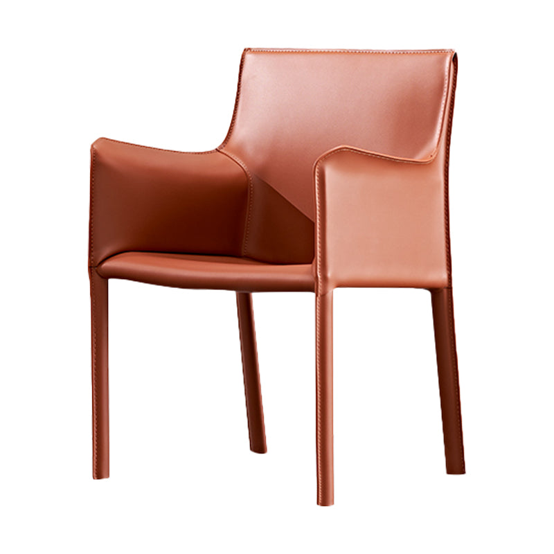 Silla de comedor de metal contemporáneo Comedor Silla individual con respaldo sólido y brazo