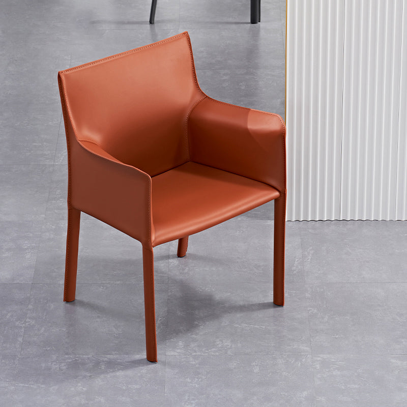 Silla de comedor de metal contemporáneo Comedor Silla individual con respaldo sólido y brazo