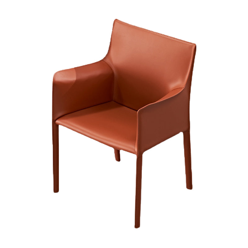 Silla de comedor de metal contemporáneo Comedor Silla individual con respaldo sólido y brazo