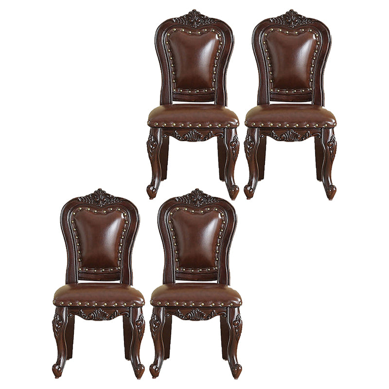 Silla de comedor de estilo tradicional, sillas laterales sin brazos de cocina con patas de madera