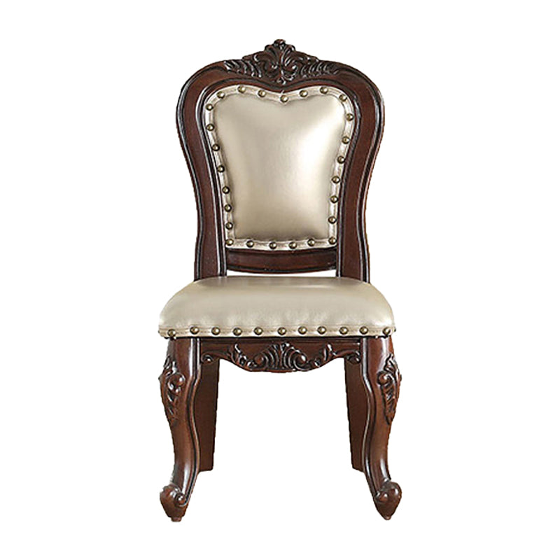 Silla de comedor de estilo tradicional, sillas laterales sin brazos de cocina con patas de madera
