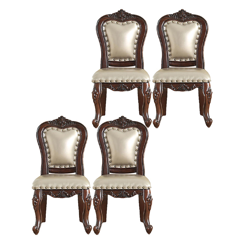 Silla de comedor de estilo tradicional, sillas laterales sin brazos de cocina con patas de madera