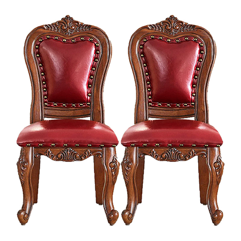 Silla de comedor de estilo tradicional, sillas laterales sin brazos de cocina con patas de madera
