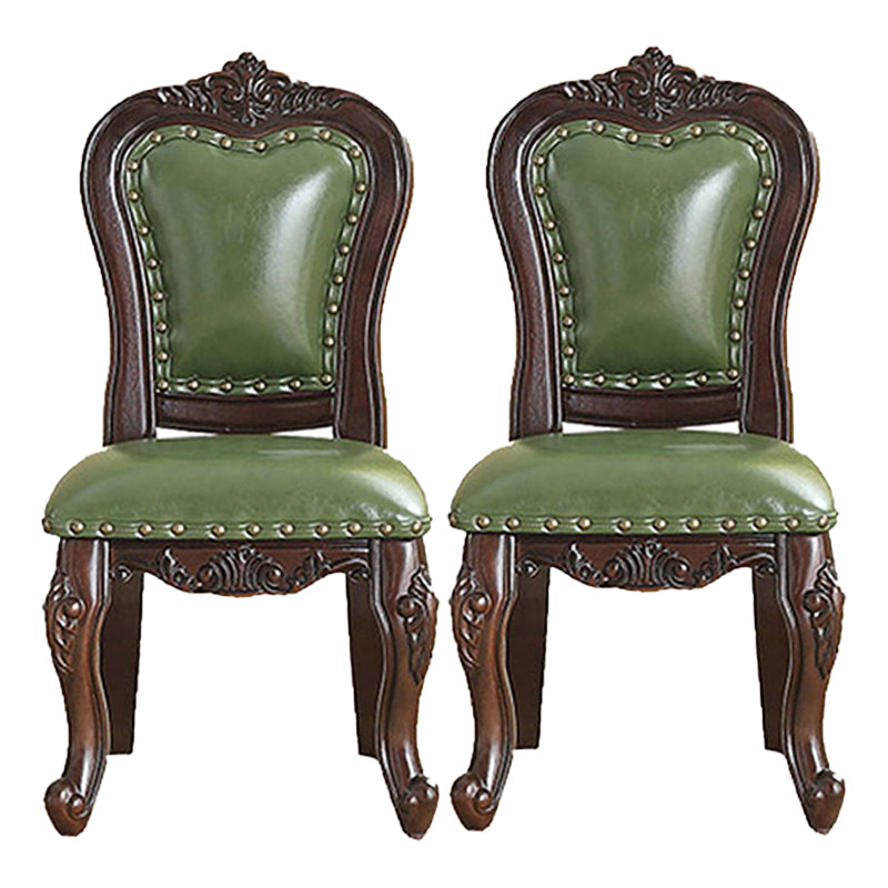 Silla de comedor de estilo tradicional, sillas laterales sin brazos de cocina con patas de madera