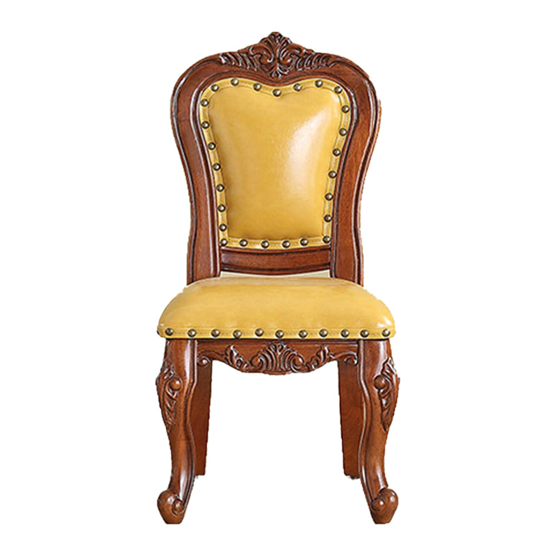 Silla de comedor de estilo tradicional, sillas laterales sin brazos de cocina con patas de madera