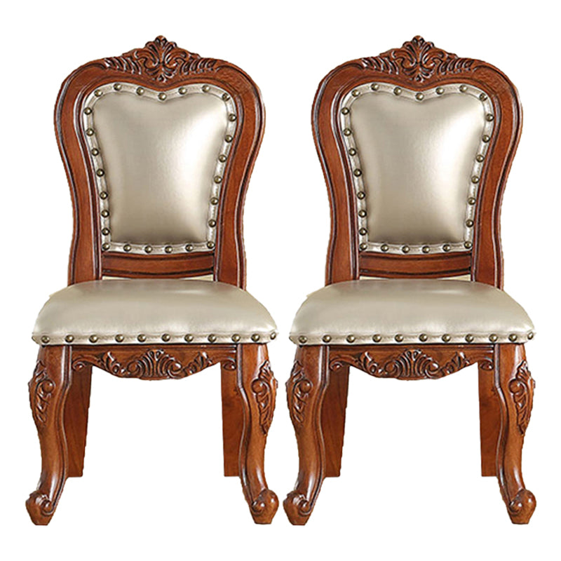Silla de comedor de estilo tradicional, sillas laterales sin brazos de cocina con patas de madera