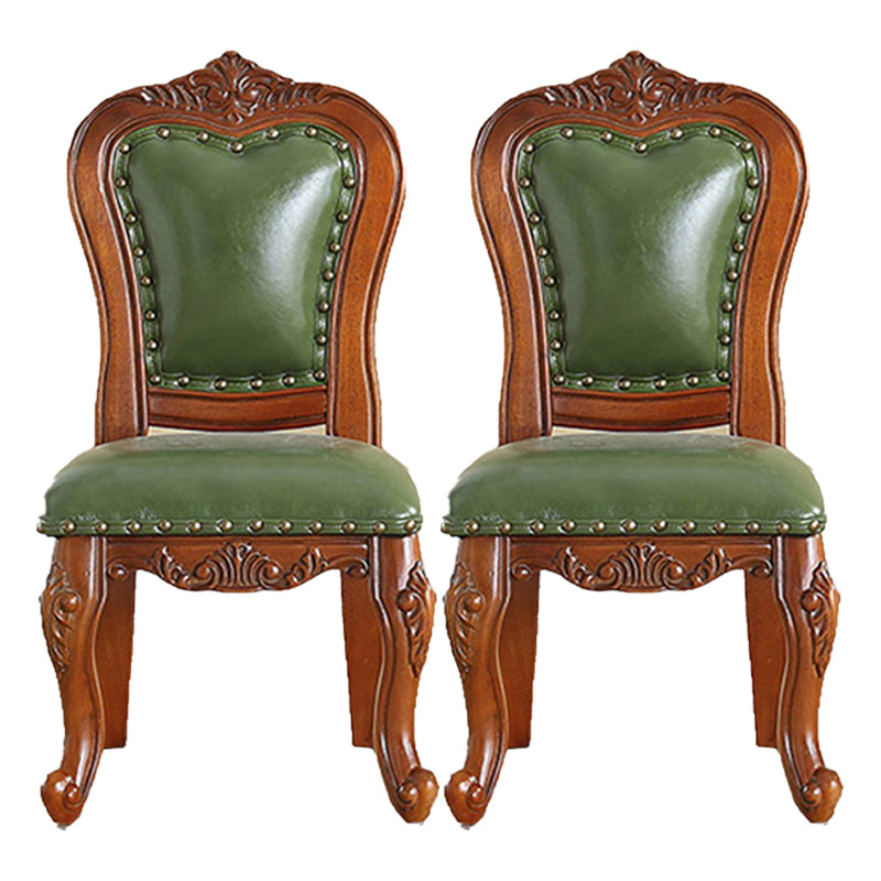 Silla de comedor de estilo tradicional, sillas laterales sin brazos de cocina con patas de madera
