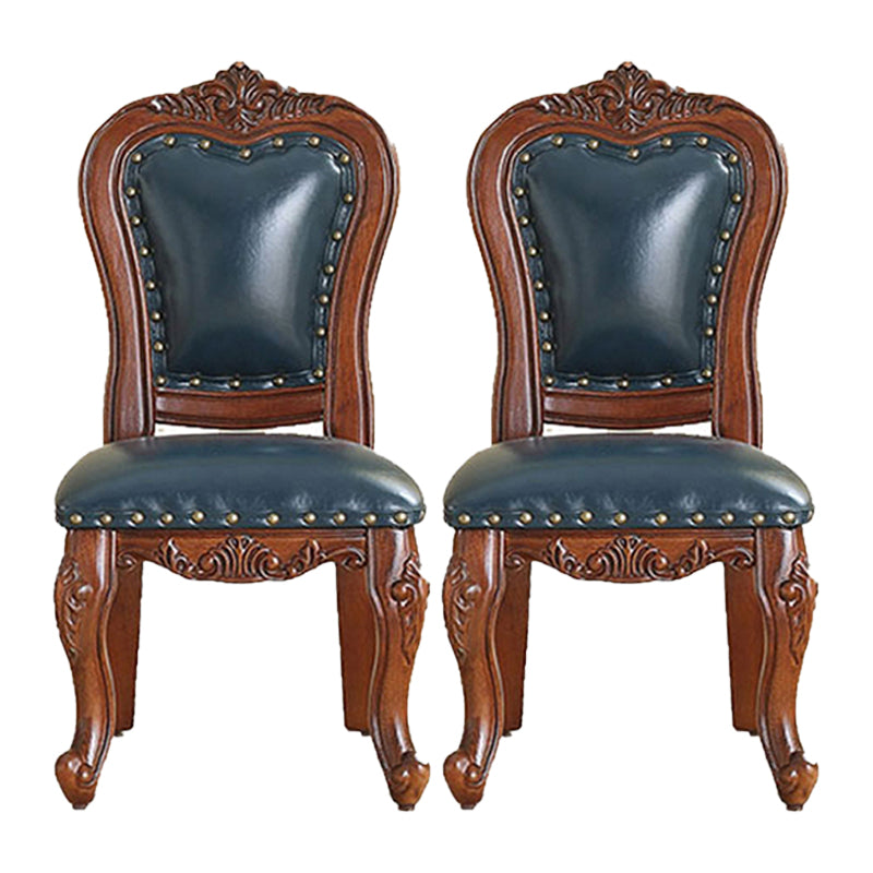 Silla de comedor de estilo tradicional, sillas laterales sin brazos de cocina con patas de madera