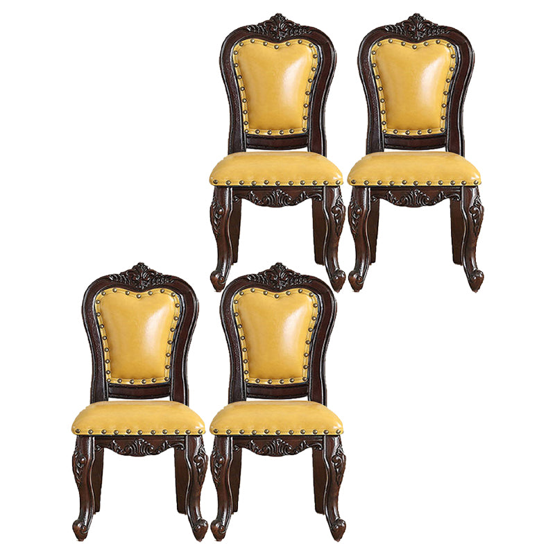 Silla de comedor de estilo tradicional, sillas laterales sin brazos de cocina con patas de madera