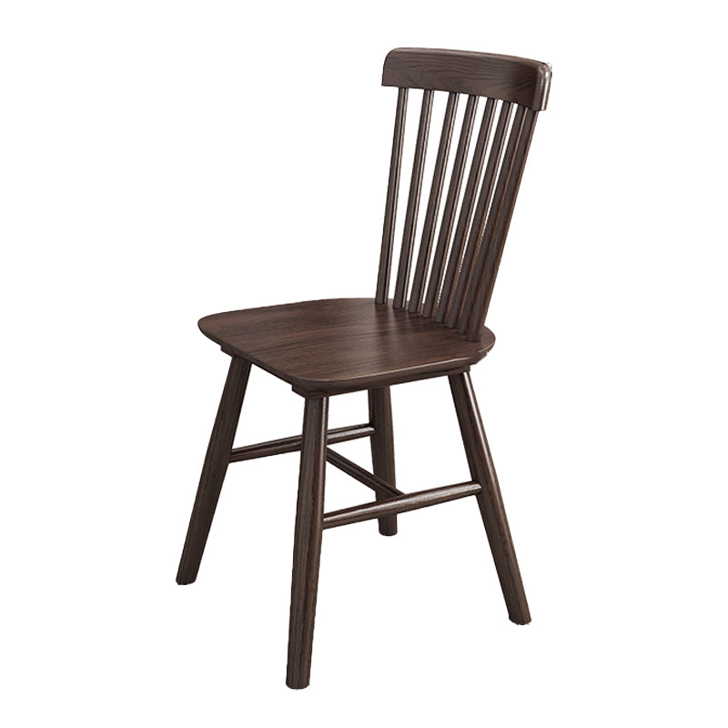 Silla de comedor de estilo tradicional, silla individual lateral sin brazos de cocina con patas de madera
