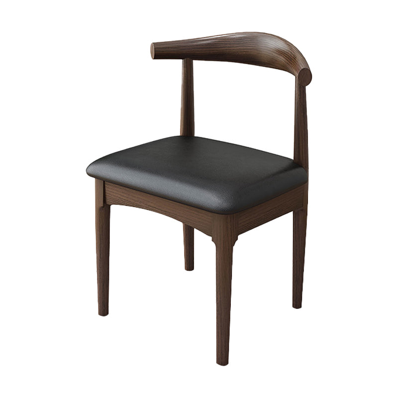 Silla de comedor de estilo tradicional, silla individual lateral sin brazos de cocina con patas de madera