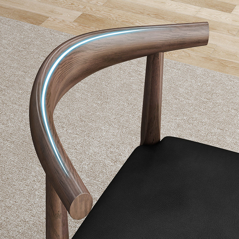 Silla de comedor de estilo tradicional, silla individual lateral sin brazos de cocina con patas de madera