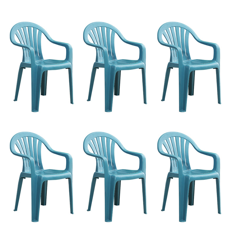 Chaises de salle à manger à bras empilables en plastique de chaise latérale Windsor de style contemporain