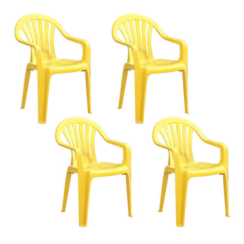 Chaises de salle à manger à bras empilables en plastique de chaise latérale Windsor de style contemporain