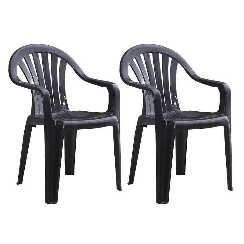 Chaises de salle à manger à bras empilables en plastique de chaise latérale Windsor de style contemporain