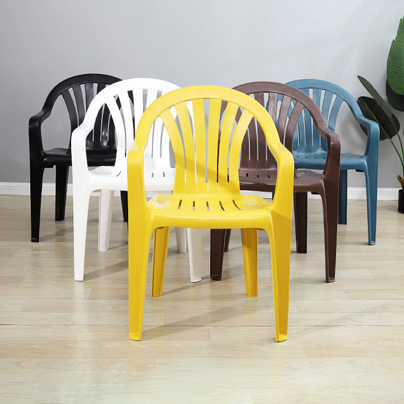 Chaises de salle à manger à bras empilables en plastique de chaise latérale Windsor de style contemporain