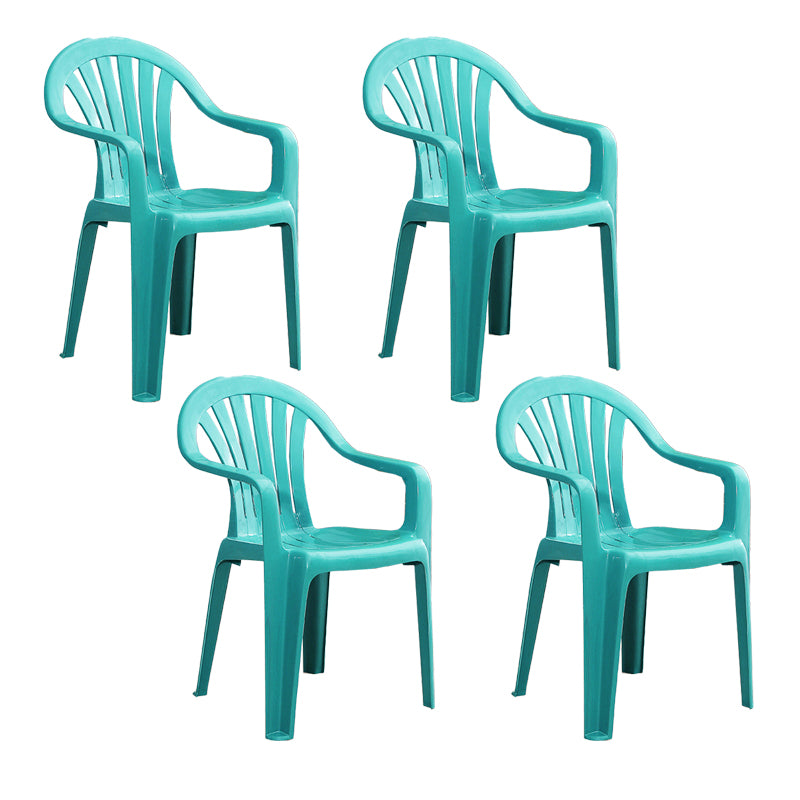 Chaises de salle à manger à bras empilables en plastique de chaise latérale Windsor de style contemporain