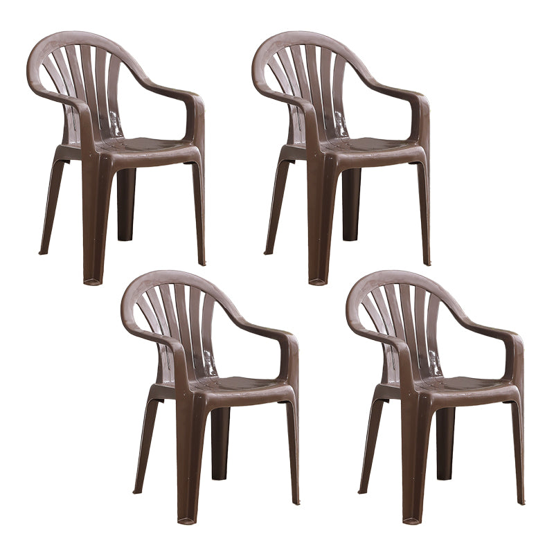 Chaises de salle à manger à bras empilables en plastique de chaise latérale Windsor de style contemporain