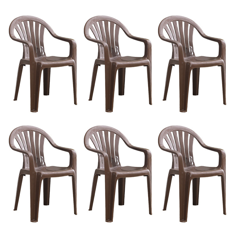 Chaises de salle à manger à bras empilables en plastique de chaise latérale Windsor de style contemporain