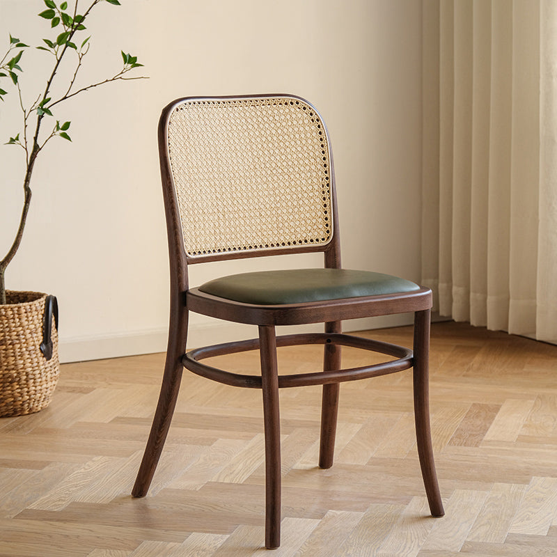 Silla de comedor de estilo tradicional, silla lateral sin brazos de cocina con patas de madera