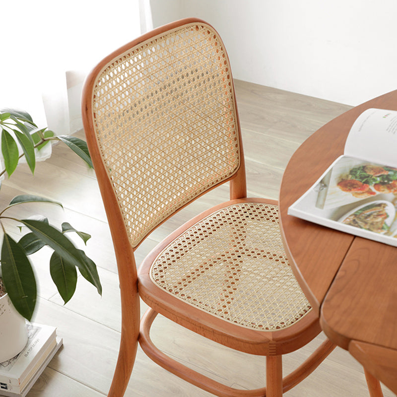 Silla de comedor de estilo tradicional, silla lateral sin brazos de cocina con patas de madera