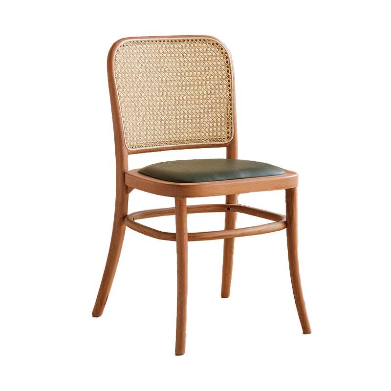 Silla de comedor de estilo tradicional, silla lateral sin brazos de cocina con patas de madera