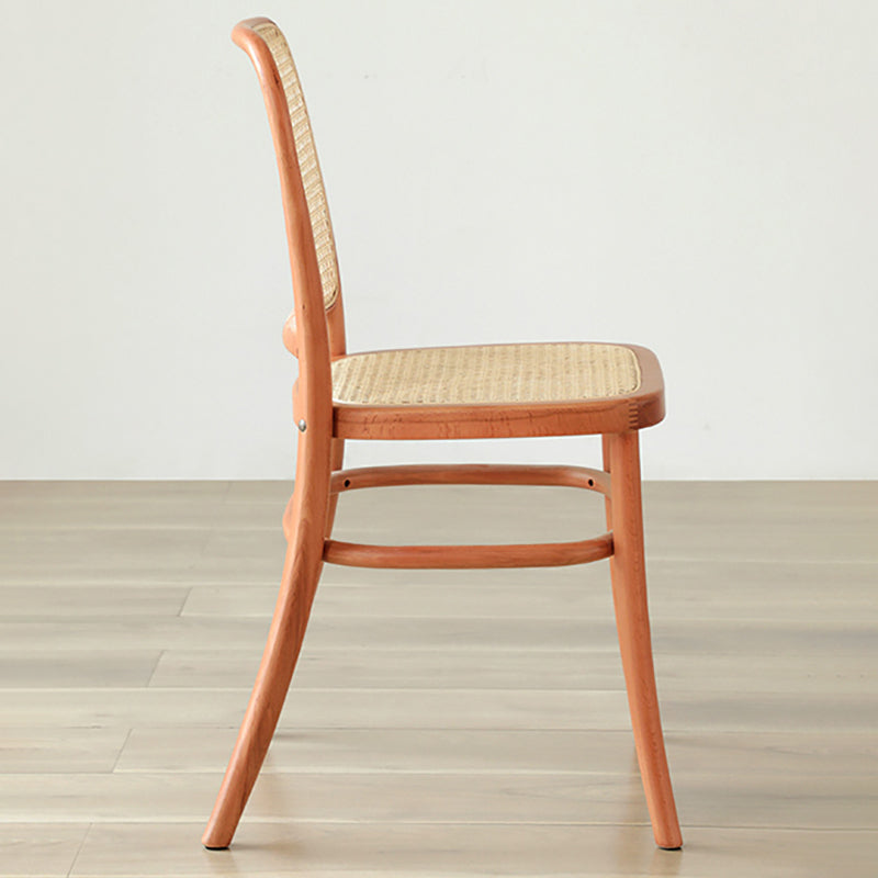 Silla de comedor de estilo tradicional, silla lateral sin brazos de cocina con patas de madera