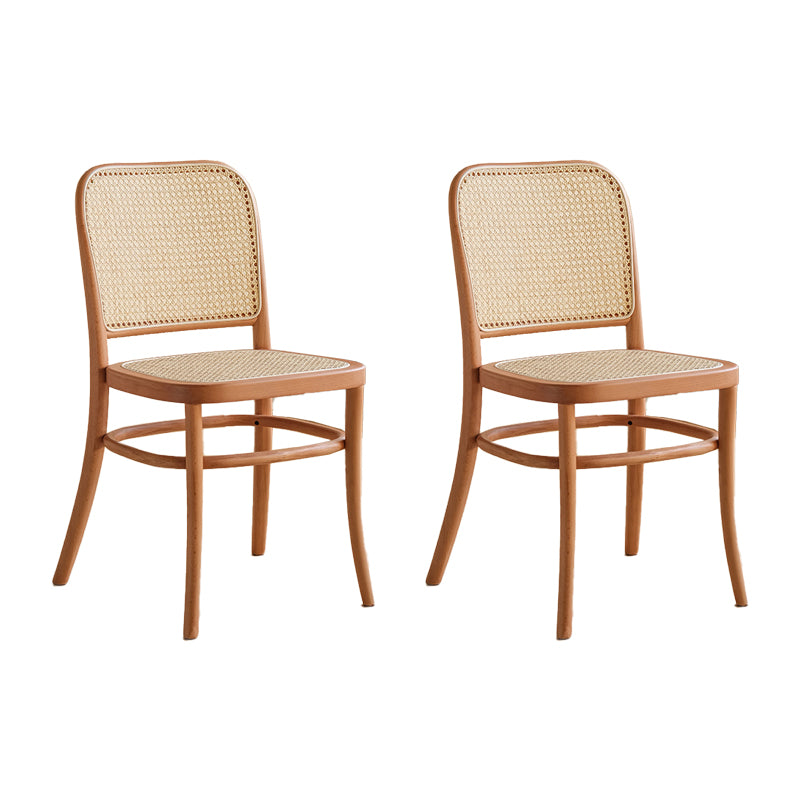Silla de comedor de estilo tradicional, silla lateral sin brazos de cocina con patas de madera