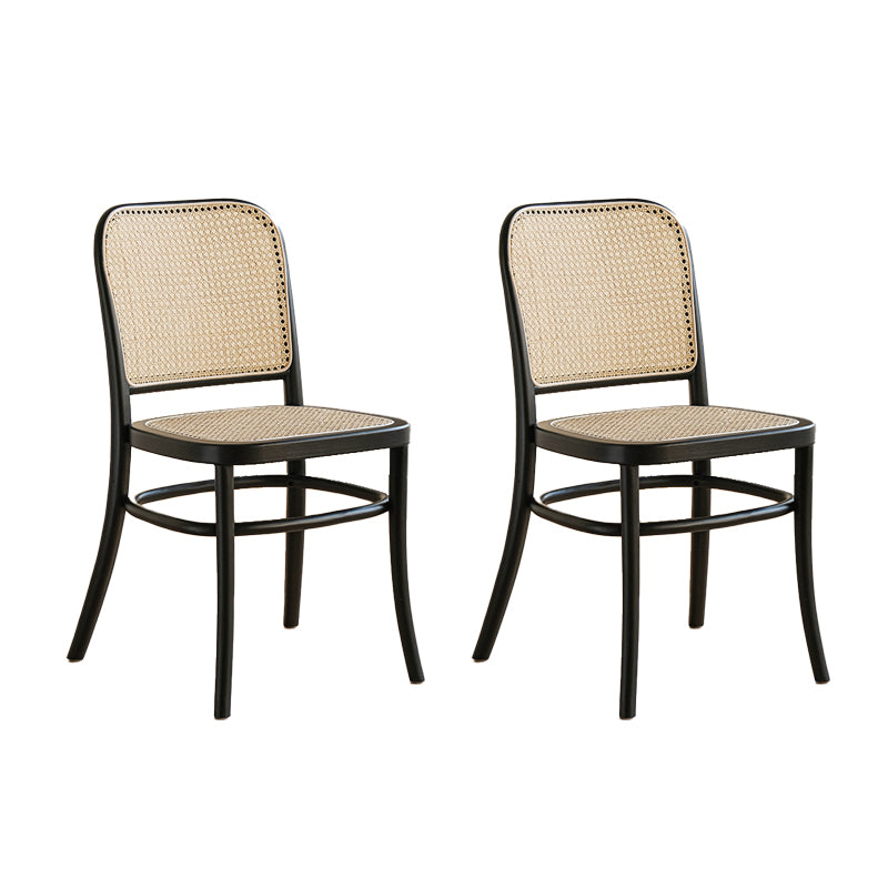 Silla de comedor de estilo tradicional, silla lateral sin brazos de cocina con patas de madera