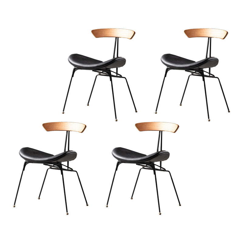 El cuero del estilo industrial que cena las sillas sin brazos abre la parte posterior que cena la silla lateral