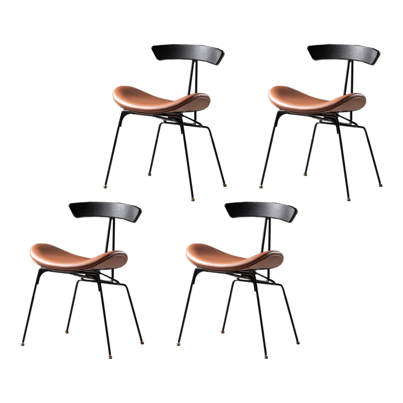 El cuero del estilo industrial que cena las sillas sin brazos abre la parte posterior que cena la silla lateral