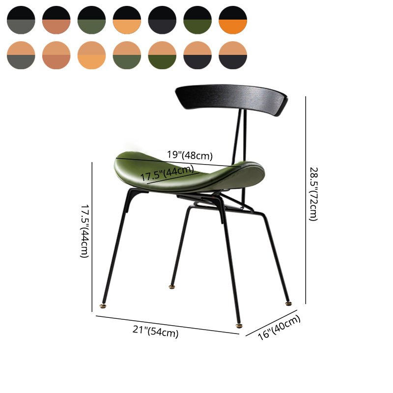 El cuero del estilo industrial que cena las sillas sin brazos abre la parte posterior que cena la silla lateral
