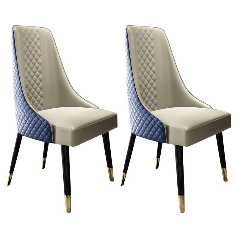 Silla de comedor de estilo moderno, silla auxiliar de madera sin brazos para cocina (juego de 2)
