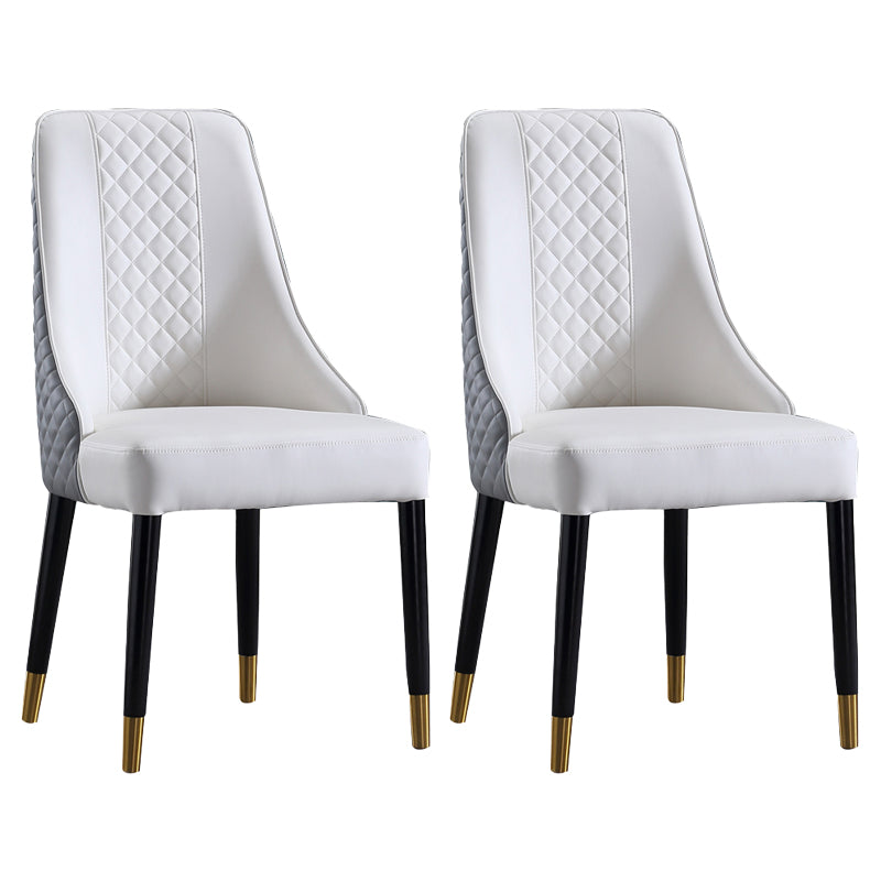 Silla de comedor de estilo moderno, silla auxiliar de madera sin brazos para cocina (juego de 2)