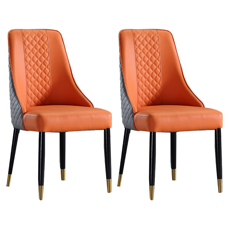 Silla de comedor de estilo moderno, silla auxiliar de madera sin brazos para cocina (juego de 2)